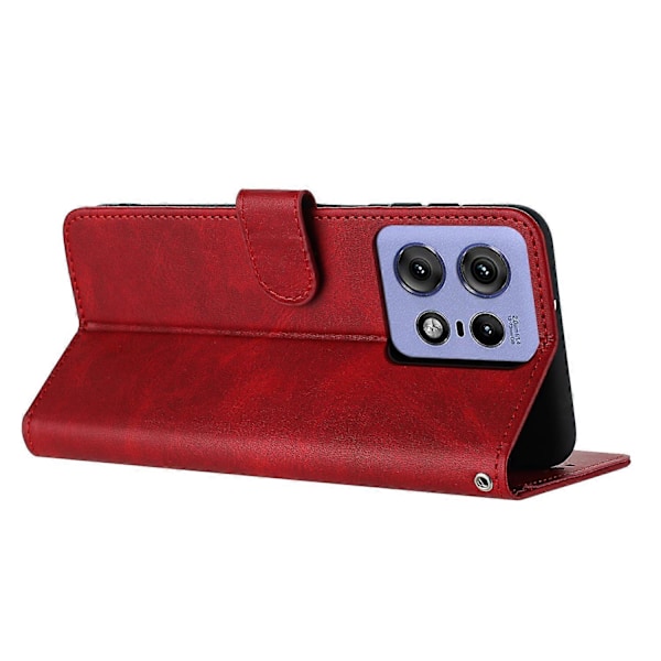 Til Motorola Edge 50 Pro 5G Etui Kalvetekstur Læder Stand Wallet Anti-fald Telefoncover Multicolor Style F