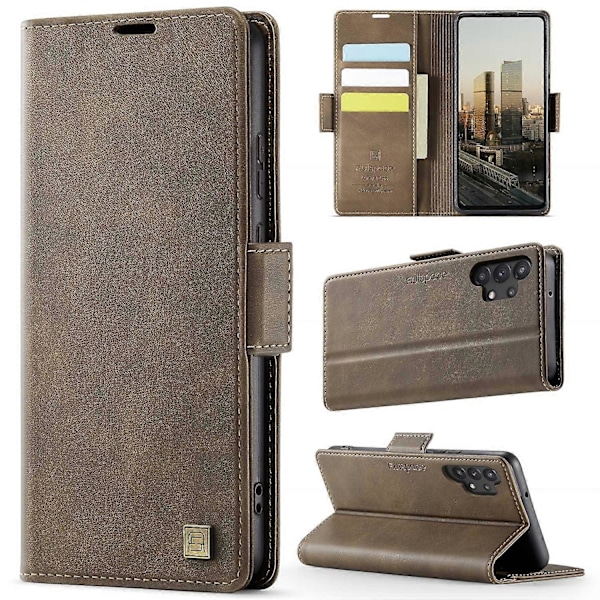 För Samsung Galaxy A32 5G Fodral AUTSPACE A11 RFID-blockerande Retro Läder Mobiltelefon Plånboksfodral Multicolor Brown