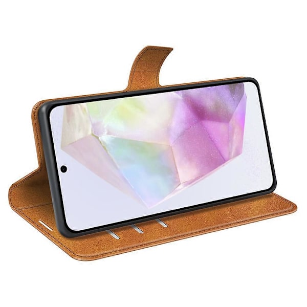 Ställfodral för Samsung Galaxy A36 5G, reptåligt mobilskal i kalvtexturerat läder Multicolor Style C