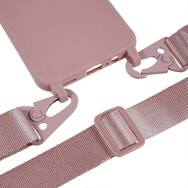 Samsung Galaxy A05s 4G takakansi, matta TPU-kotelo pitkällä kaulanauhalla Multicolor Deep Pink