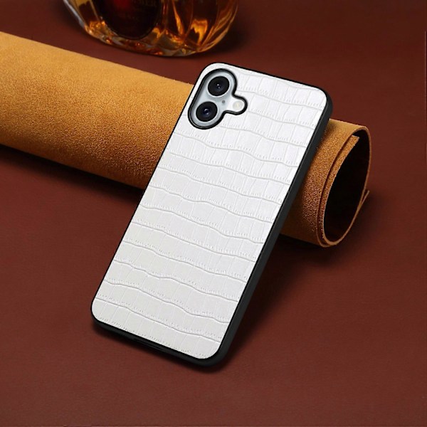 iPhone 16 Plus -kotelo, krokotiilinnahkajäljitelmä, nahkapäällysteinen PC+TPU-puhelinkuori Multicolor Style E