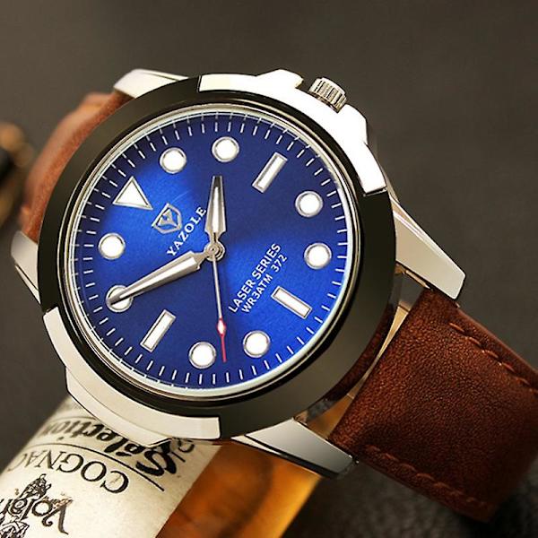 Skmei 1357 Herr multifunktionell watch Blue Tray Brown Belt