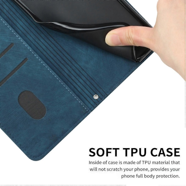 Til Samsung Galaxy A36 5G Etui Prægede Linjer Læder Telefon Cover Foldbart Stativ Multicolor Style D