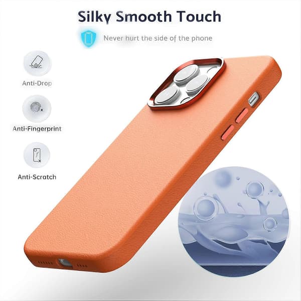 Anti-fall telefondeksel til iPhone 14 Pro Max PC+PU-lær magnetisk mobildeksel Multicolor Style C