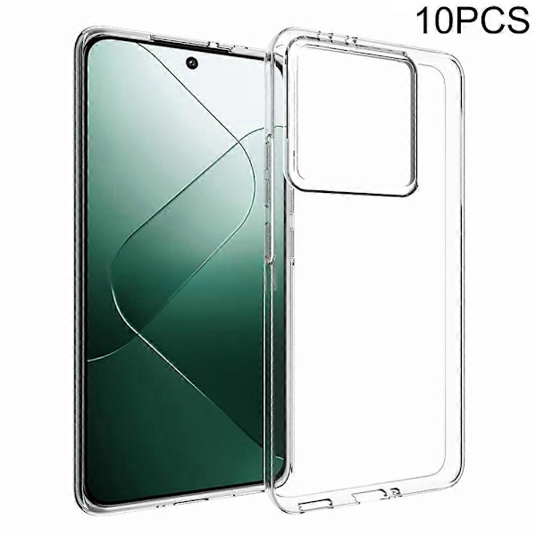 10 st/förpackning För Xiaomi 14T Pro Transparent Skal Vattenmärkesfritt TPU Skyddsfodral