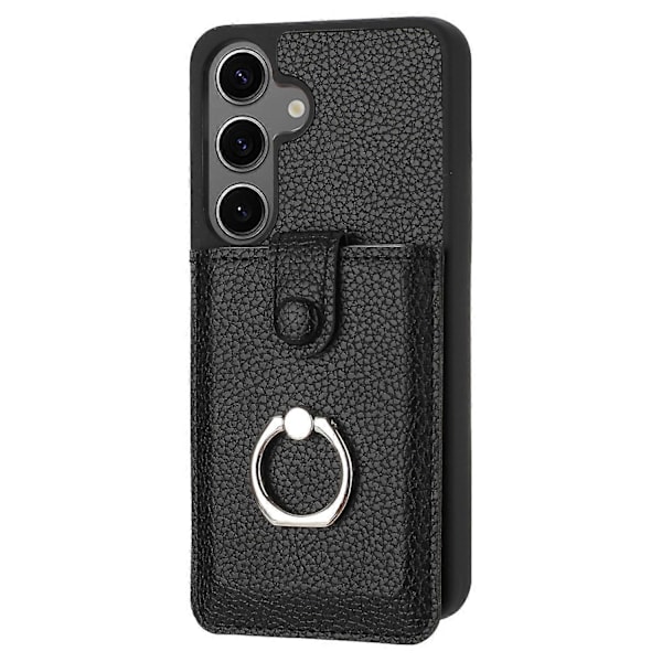 Samsung Galaxy S24+ -kotelo, korttipaikat, nahkainen takakansi ja rengastuki Multicolor Style E