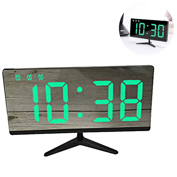 Digital väckarklocka, LED-väckarklocka LED-display med 4 justerbara ljusstyrkor, temperatur, datum, USB laddningsportar, enkel användning