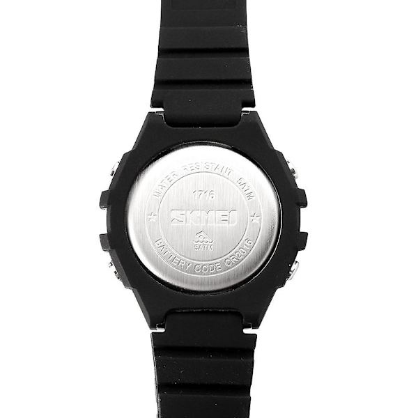 SKMEI Kids Digital Watch för pojkar Flickor 7-färgad LED-bakgrundsbelysning 5ATM Vattentät Studenter Sport black