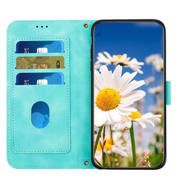 För Samsung Galaxy A53 5g Blommönster Utskrift Telefonställ Case Cover Green