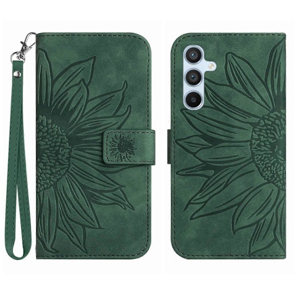 Til Samsung Galaxy A35 5G Telefon Cover Håndledsrem Wallet Solsikke Cover Multicolor Style H
