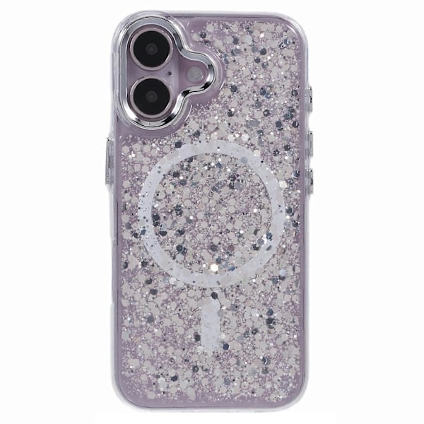 Skal för iPhone 16 Kompatibelt med MagSafe Glitter Paljett Epoxi TPU+Akryl Telefonskydd Multicolor Style B