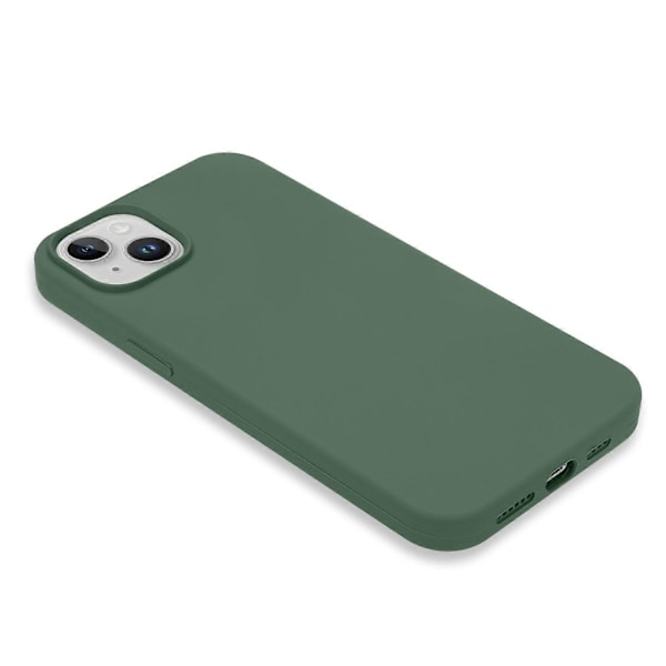 För iPhone 14 Plus Silkeslen Mjuk Touch Flytande Silikon Skal Fiberfoder Fallskydd Mobilskal Multicolor Style D