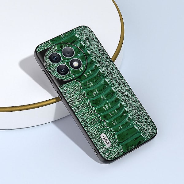 Abeel For Oneplus Ace 2 Pro 5g Stötsäkert Crocodile Texture Cover äkta koläderbelagd Pc+tpu phone case Green