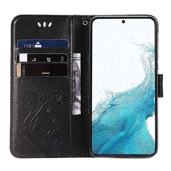 För Samsung Galaxy A33 5G PU Läder Smartphone Skal Stilfull Prägling Fjärilar Plånboksfodral