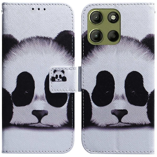 Til Motorola Moto G15 4G Wallet Case Mønsterprint Læder Telefon Cover Multicolor Panda