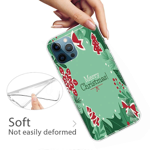 Til iPhone 16 Pro Cover Julemønster Print Blødt TPU Telefon Cover - Glædelig Jul Multicolor Christmas Tree and Snowflake