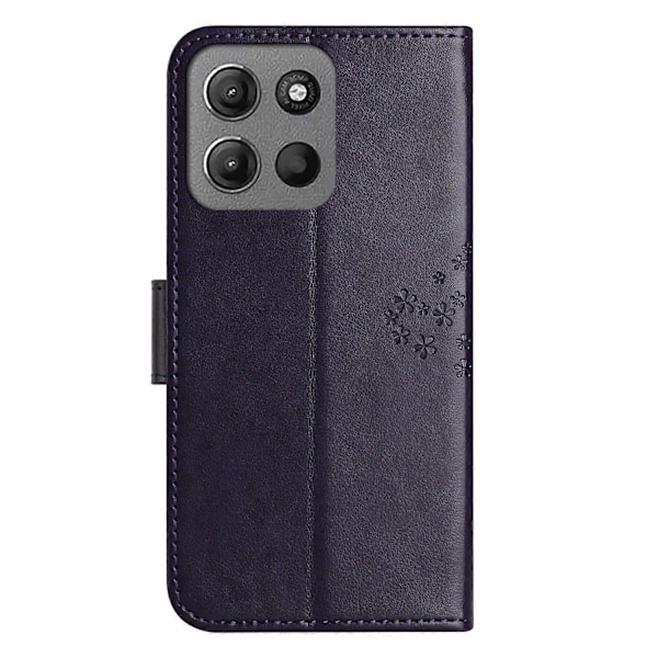 Til Motorola Moto G15 4G/G15 Power 4G Etui PU Læder Ugle Træ Præget Tegnebog Telefon Cover - Grå Multicolor Dark Blue
