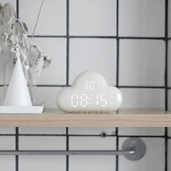 Sky Clock Alarm Skyformet Magnetisk Clock Alarm Multifunktionelt Ur Med Stærk Magnet Viser LED Tid/dato