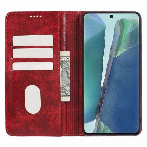 SUTENI Etui til Samsung Galaxy Note20/Note20 5G PU Læder Cover Stand Wallet Telefon Shell Multicolor Style E