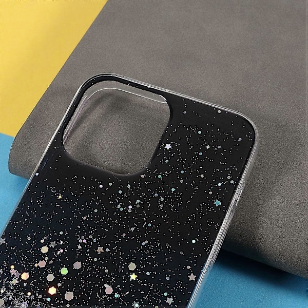 Blixtpulver Paljetter Tunt Lätt Hållbart Akryl+TPU Telefonfodral för iPhone 13 Pro 6.1 tum Multicolor Style B
