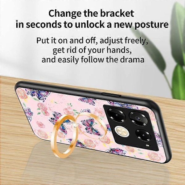 För Infinix Note 40 Pro 4G Telefonfodral TPU-ram Härdat Glas+PC Baksida Multicolor Style C