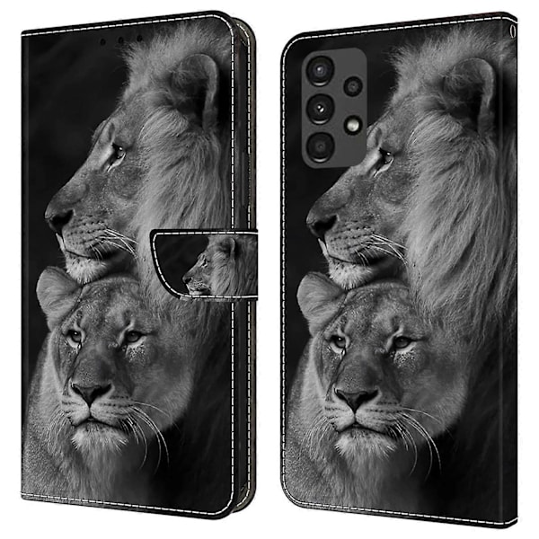 För Samsung Galaxy A13 5G/A13 4G Fodral Skyddande Läder Flip Telefonfodral Multicolor Style F