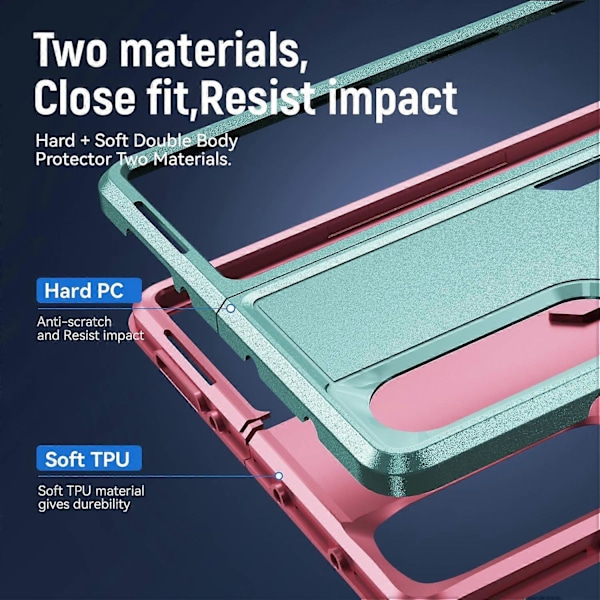 För Samsung Galaxy Z Fold4 5G PC+TPU Dubbla Lager Skydd Skal Anti-fall Mobilskal Multicolor Style H