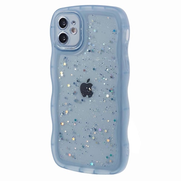 JTW-sarja iPhone 12 -puhelimelle, aaltoileva reuna, tähtipaljetteja, epoksipinnoitettu puhelinkotelo Multicolor Style B