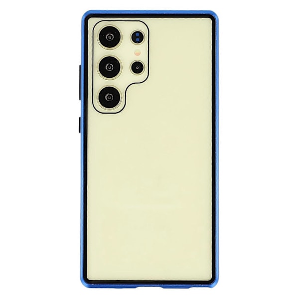 For Samsung Galaxy S24 Ultra Deksel med Skjermbeskytter Herdet Glass Metall Telefondeksel Magnetisk Multicolor Dark Blue