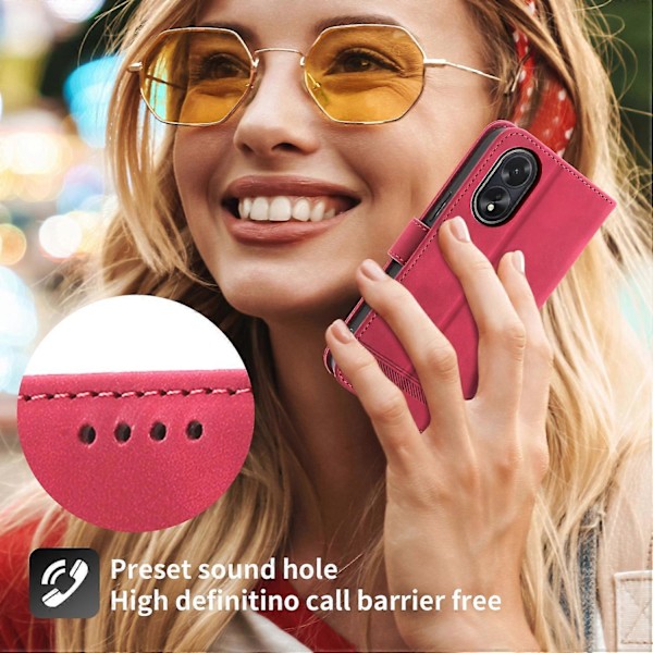 DIERFENG DF-03 Fodral för Oppo A38 4G, Präglat Telefonställ Skydd Magnetisk Plånbok Multicolor Style E