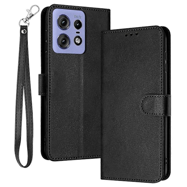 Til Motorola Edge 50 Pro 5G Etui Kalvetekstur Læder Stand Wallet Anti-fald Telefoncover Multicolor Style A