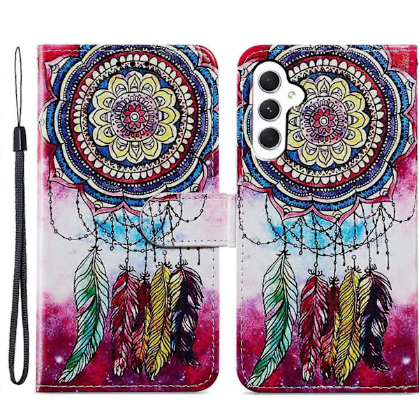 Plånboksfodral för Samsung Galaxy A15 5G PU Läder Mönstertryck Telefonskal Multicolor Style R