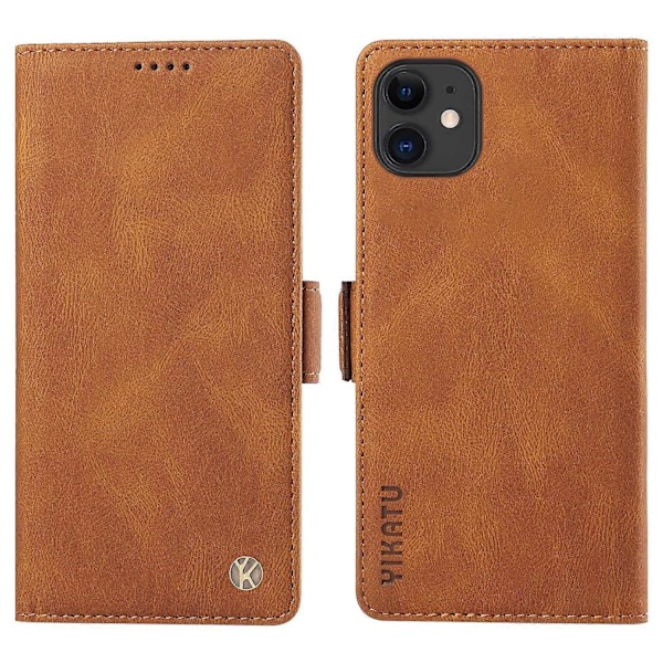 YIKATU YK-005 PU Læder Flip Cover til iPhone 11, Wallet Stand Hud-berørings Telefon Cover Multicolor Style C