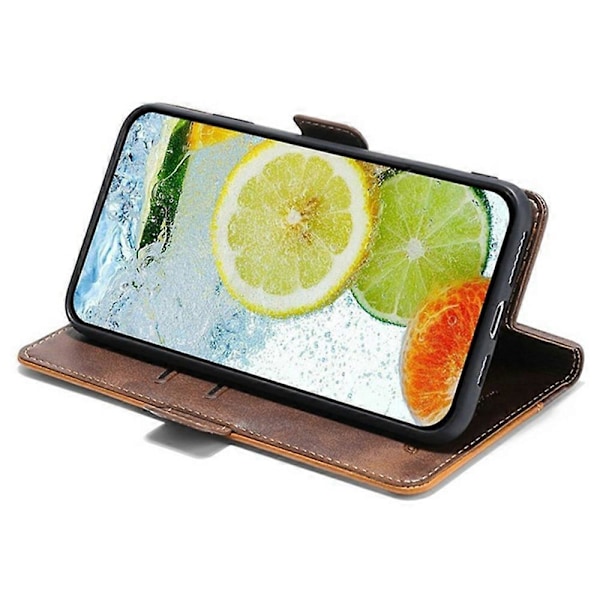 Til Oppo A5 Pro 4G/ 5G/ A5 Energy 5G Etui Kontrastfarve Tegnebog Læder Telefoncover Multicolor Light Brown + Green