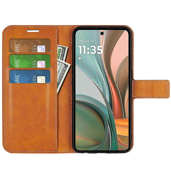 Til Motorola Moto G75 5G Stand Case Anti-Scratch Kalvetekstur Læder Telefon Cover Multicolor Style A