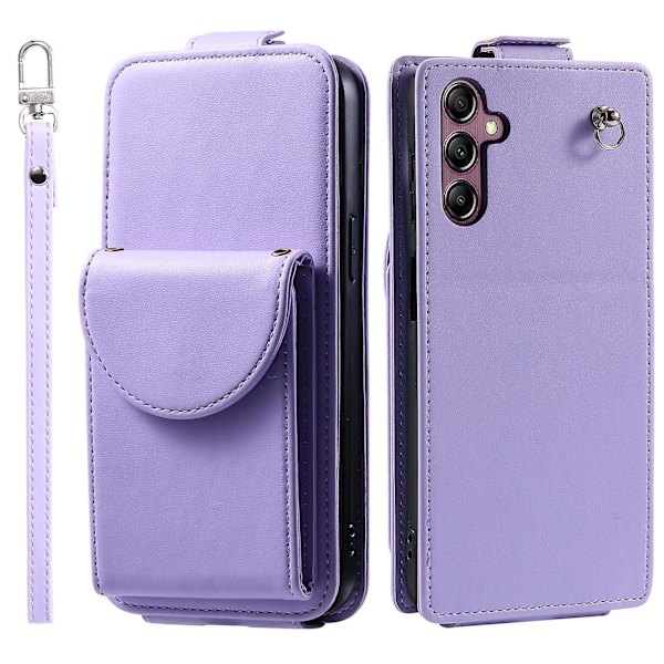 Fullt skydd Läder+tpu Vertikalt Flip Stand Skyddande phone case för Samsung Galaxy A54 5g Purple