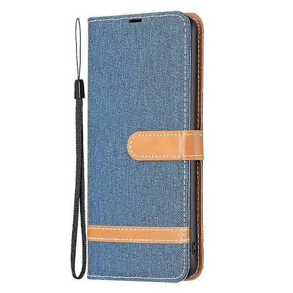 Læder telefoncover med pung og jeansstof til Xiaomi Redmi Note 13 5G Multicolor Navy Blue