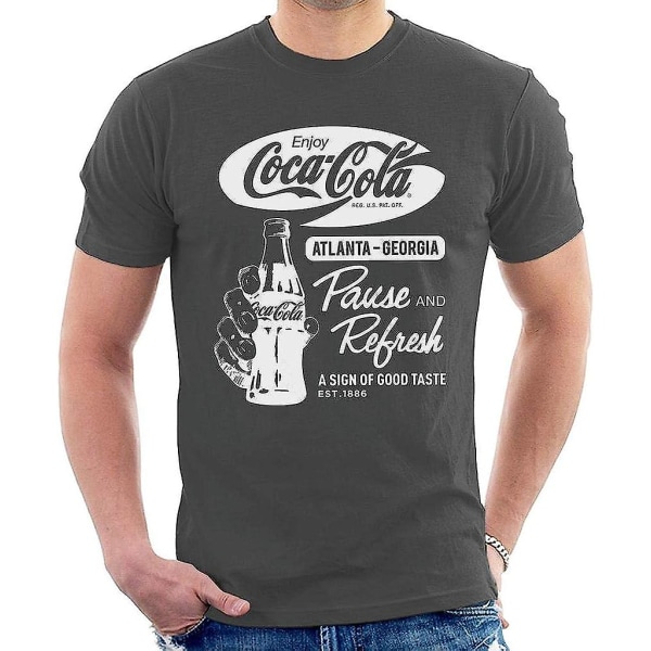 Coca Cola Pause And Refresh Retro Herre T-shirt ash XXL