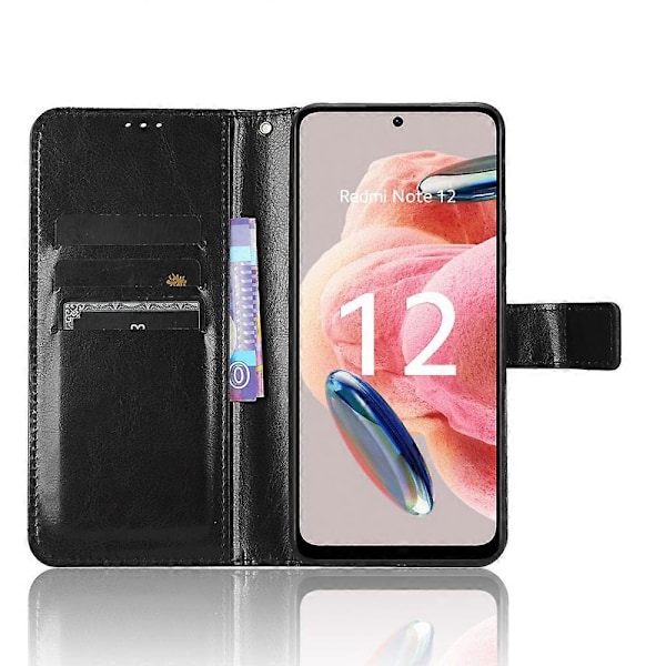 Til Xiaomi Redmi Note 12 4G Wallet Stand PU Læder Etui Mobiltelefon Cover Multicolor Style A