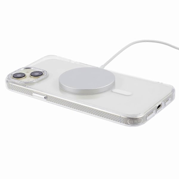 Skal för iPhone 15 Plus Kompatibelt med MagSafe, Magnetisk Ring+TPU+PC+Aluminiumlegeringsskal Multicolor Style C