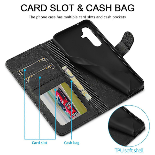 LC.IMEEKE Fodral för Samsung Galaxy A16 5G/A16 4G Kalvtextur PU Läder Ställ Plånbok Telefonskydd Multicolor Style A
