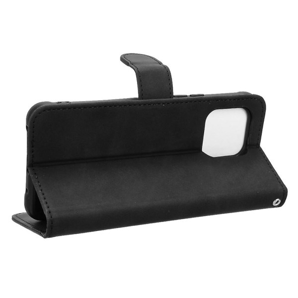 För Umidigi G5 Mecha Case Pu Läder anti-scratch Telefonskydd med plånbok och stativ Black