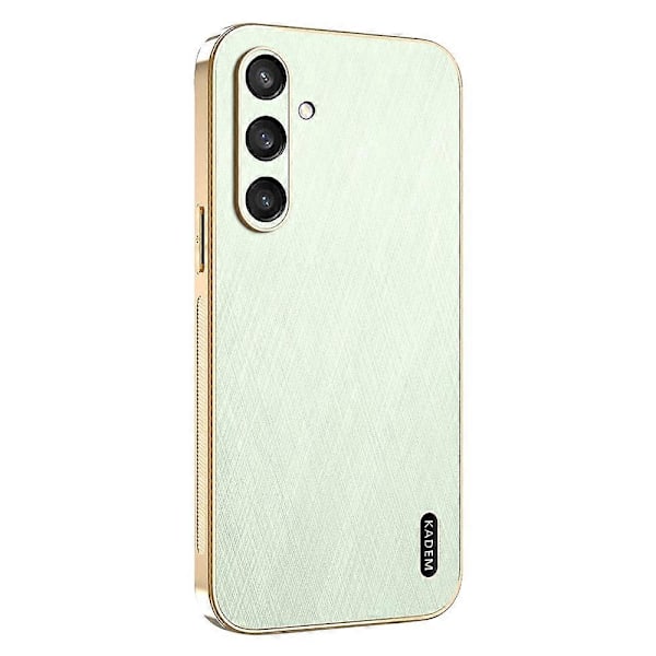 KADEM Skal för Samsung Galaxy S24+ Elektropläterad Silkesstruktur PU+TPU Telefon Baksida Multicolor Green