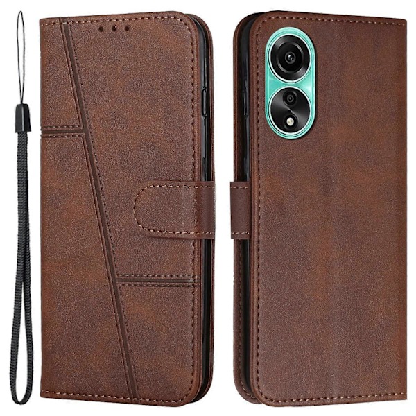 Til Oppo A58 4G Etui Stødsikkert Wallet PU Læder Stativ Magnetisk Telefon Cover Multicolor Style B