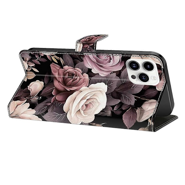 PU-læder flipcover med stativfunktion til iPhone 16 Pro Multicolor Style A
