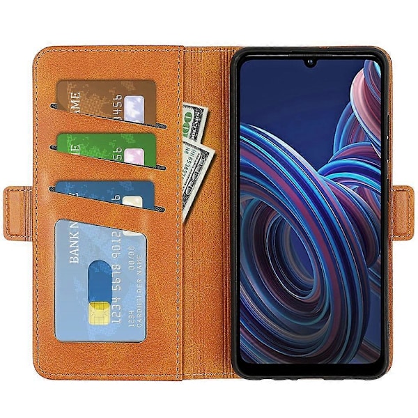 ZTE Blade A72 5G -puhelimen kuvioitu PU-nahkakotelo, jossa on kaksoismagneettiteline, lompakko ja iskunkestävä puhelinkotelo Multicolor Style C