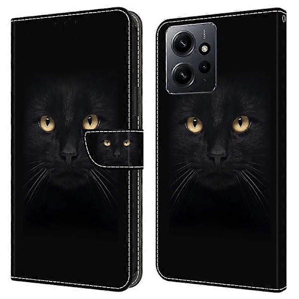 För Xiaomi Redmi Note 12 4G Skal Stöttåligt Mobilskal Läder Flip Plånboksfodral Multicolor Style E