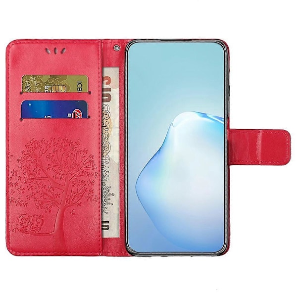 Til Motorola Moto G35 5G Etui PU Læder Ugle Træ Præget Tegnebog Telefon Cover Multicolor Style D