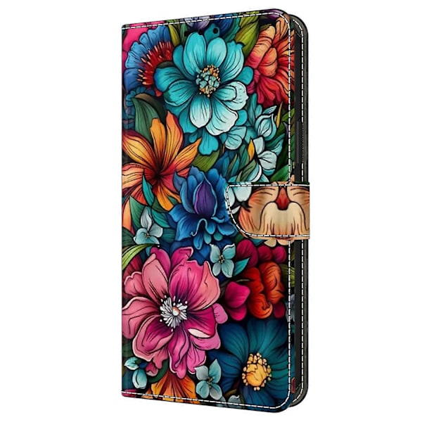 Skal för iPhone 16 Mönstertryckt Skyddande Fodral TPU+PU Läder Flip Telefonfodral Multicolor Style E