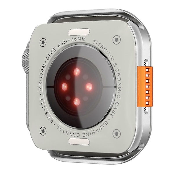 Skyddsfodral för Apple Watch Series 10 46mm, Fallsäkert Metall + PC Klockfodral Multicolor Silver